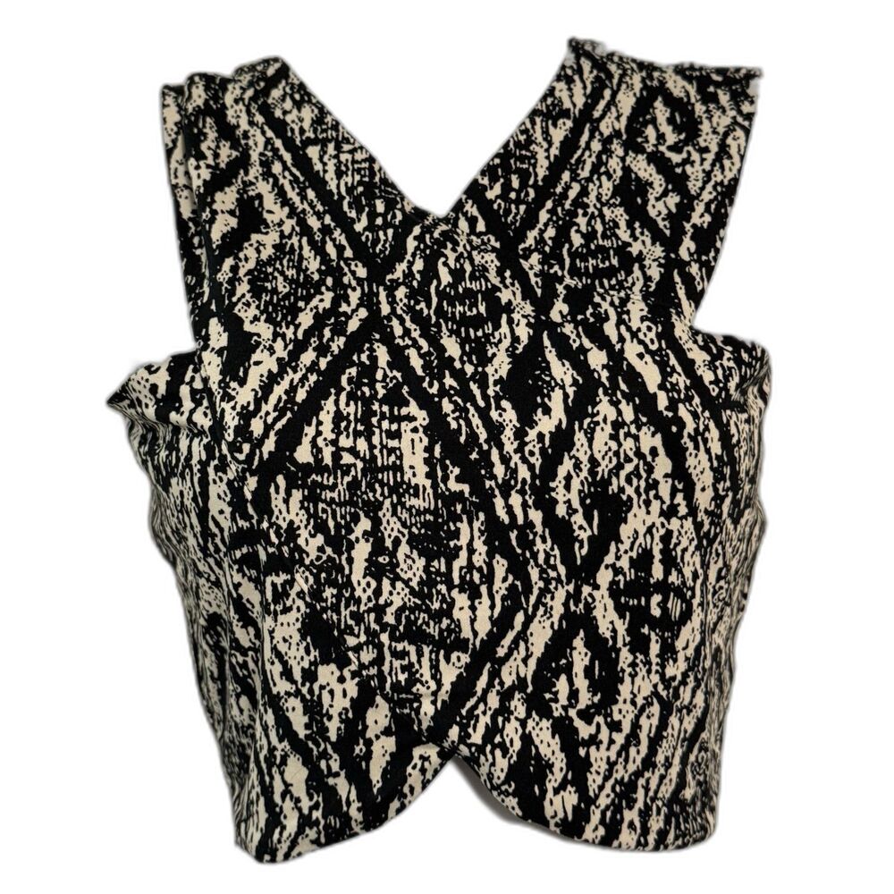 Néctar Cropped Top M Black Off  White Sleeveless